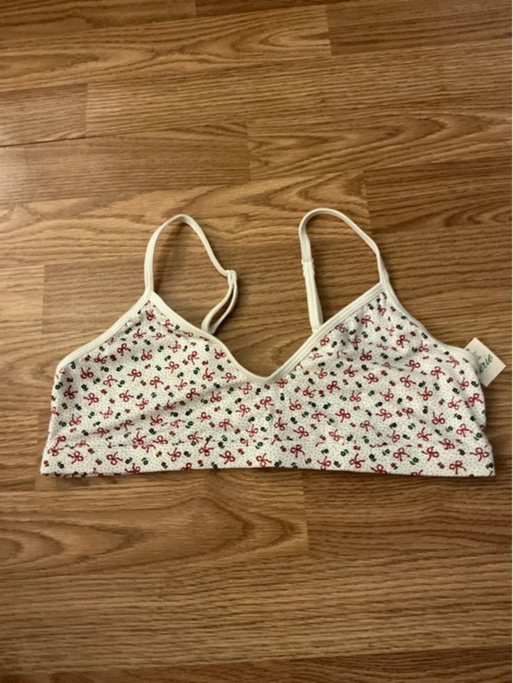 Superchill By Aerie Holiday Bows Bralette Size Large